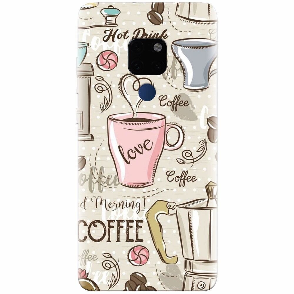 Husa silicon pentru Huawei Mate 20, Coffe And Donuts