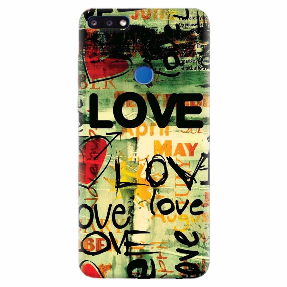 Husa silicon pentru Huawei Y7 Prime 2018, Love Artwork