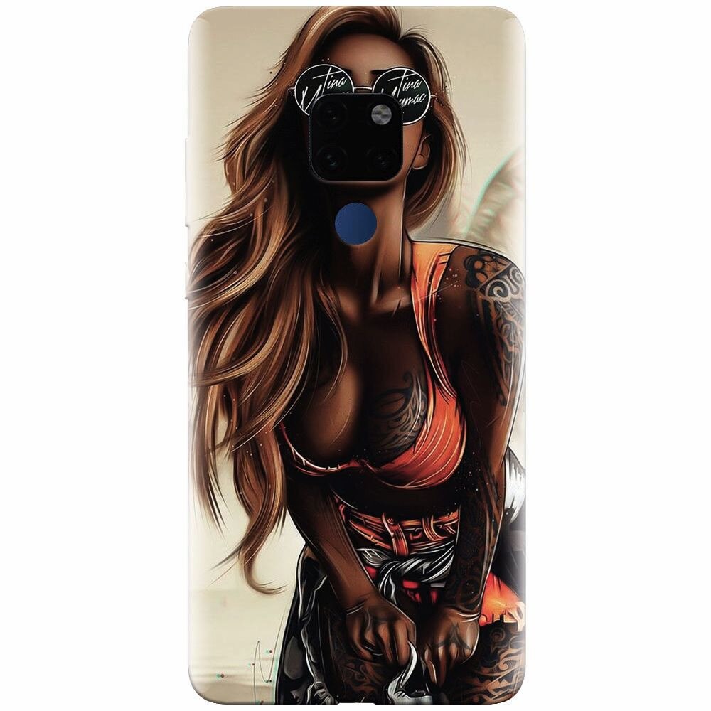 Husa silicon pentru Huawei Mate 20, Tattoed Girl