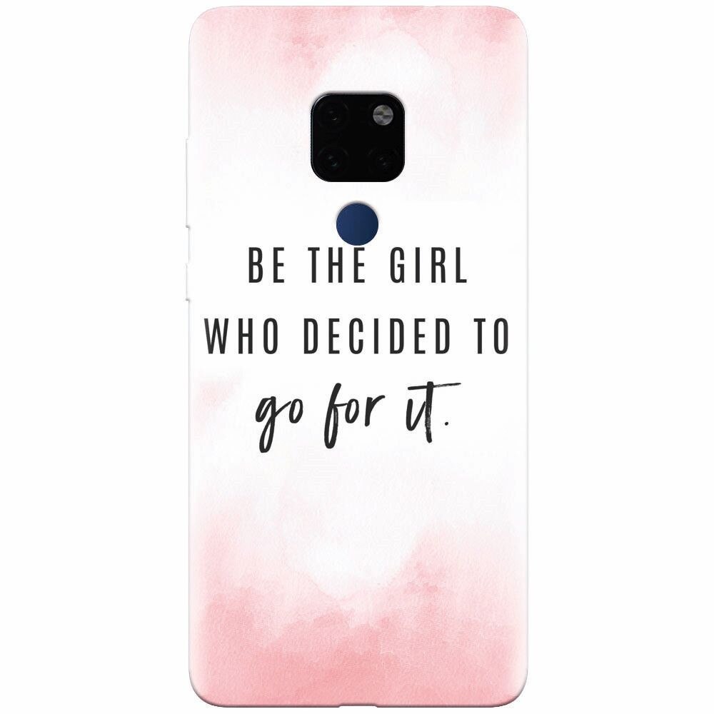 Husa silicon pentru Huawei Mate 20, Quotes Pink