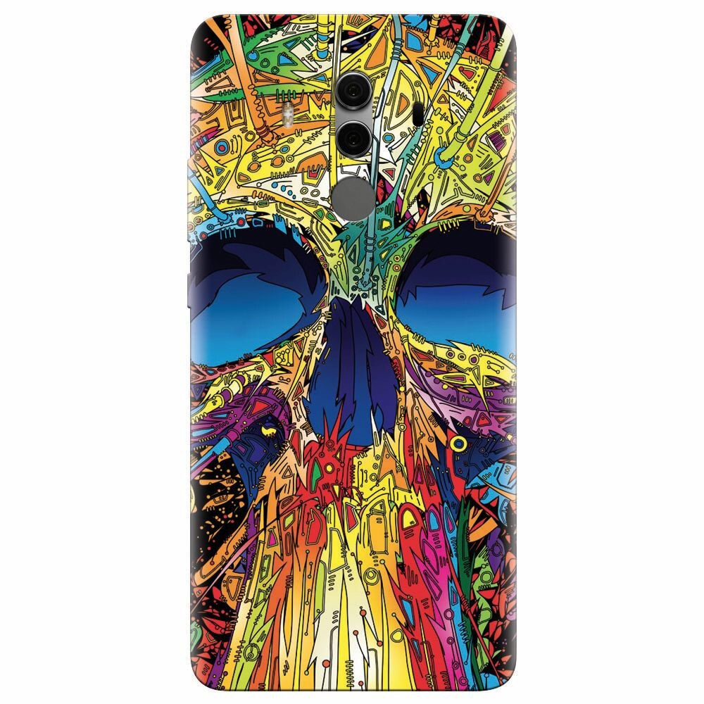 Husa silicon pentru Huawei Mate 10, Abstract Multicolored Skull