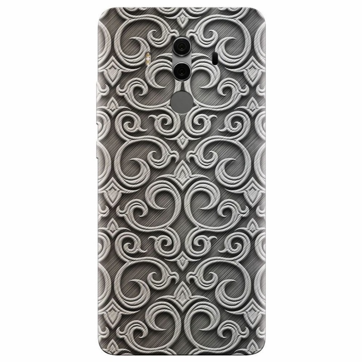 Силиконов калъф за Huawei Mate 10, Baroque Silver Pattern