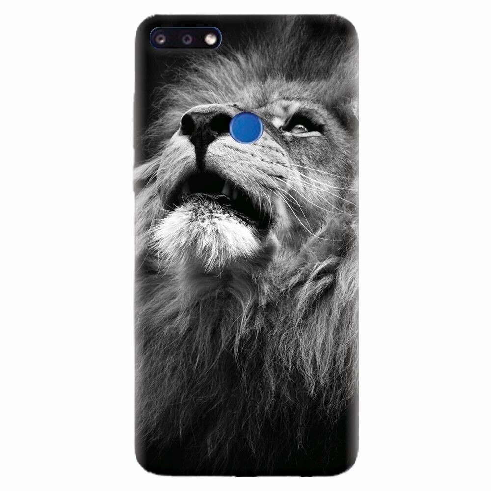 Husa silicon pentru Huawei Y7 Prime 2018, Majestic Lion Portrait
