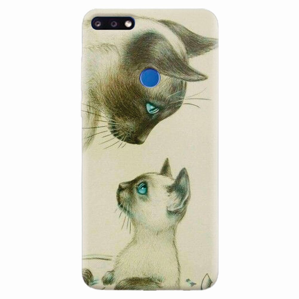 Husa silicon pentru Huawei Y7 Prime 2018, Little Cat