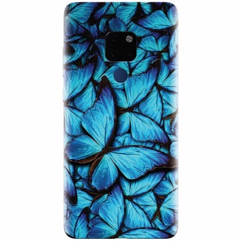 Husa silicon pentru Huawei Mate 20, Blue Butterfly 101 Husa silicon pentru Huawei Mate 20, Blue Butterfly 101