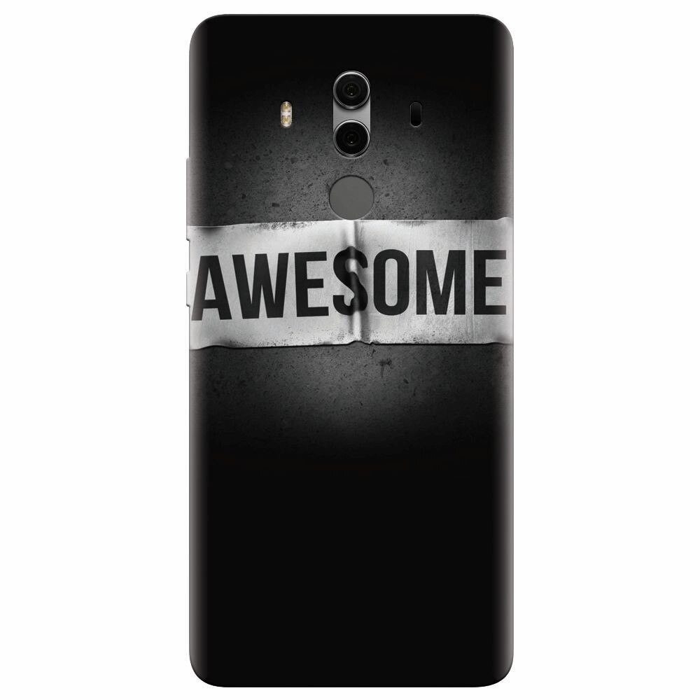 Husa silicon pentru Huawei Mate 10, Awesome Label Dark