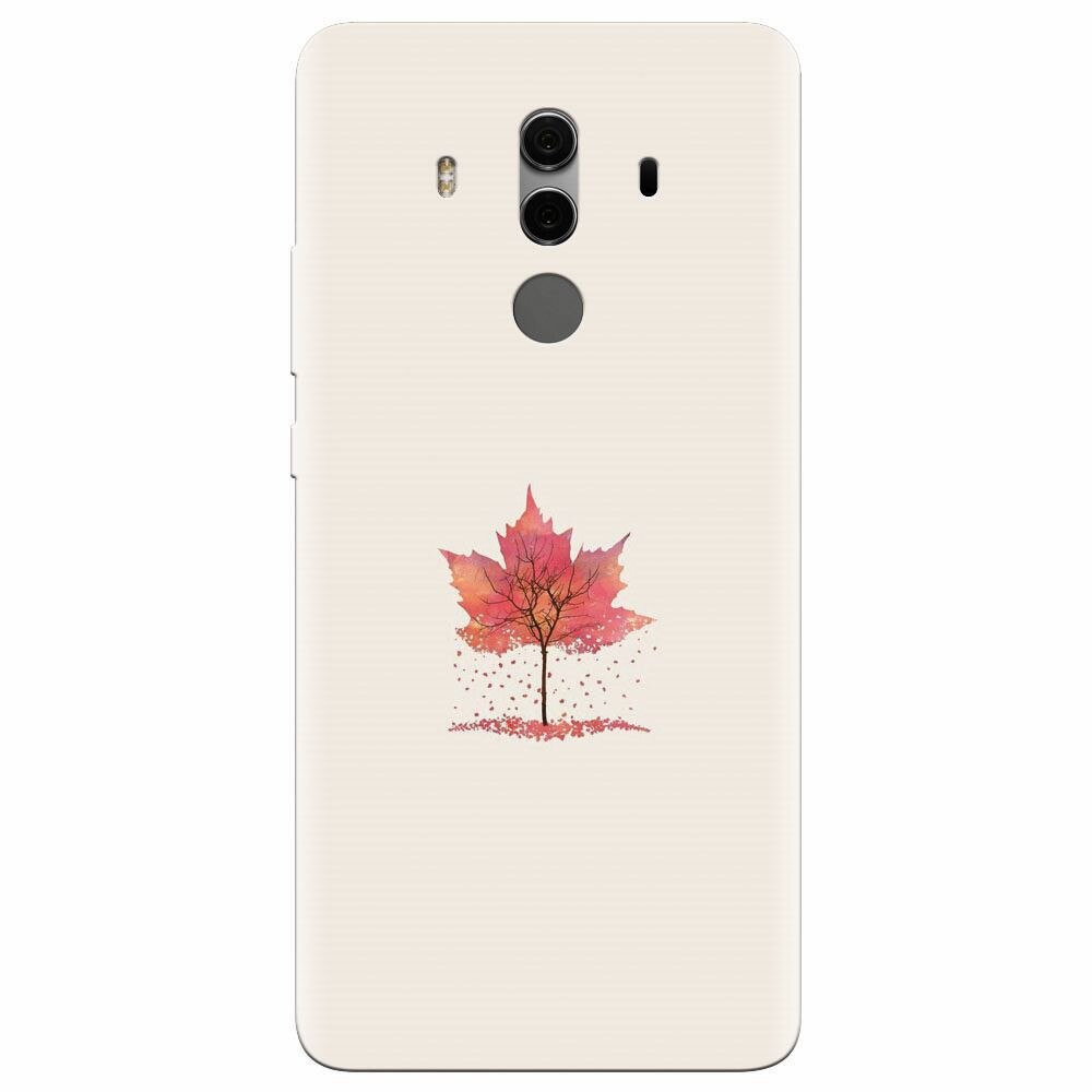 Husa silicon pentru Huawei Mate 10, Autumn Tree Leaf Shape Illustration