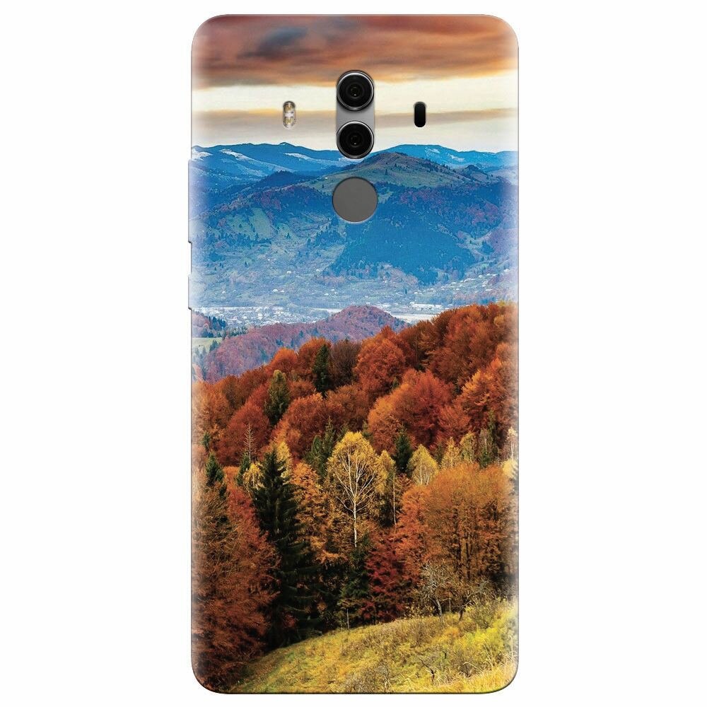 Husa silicon pentru Huawei Mate 10, Autumn Mountain Fall Rusty Forest Colours