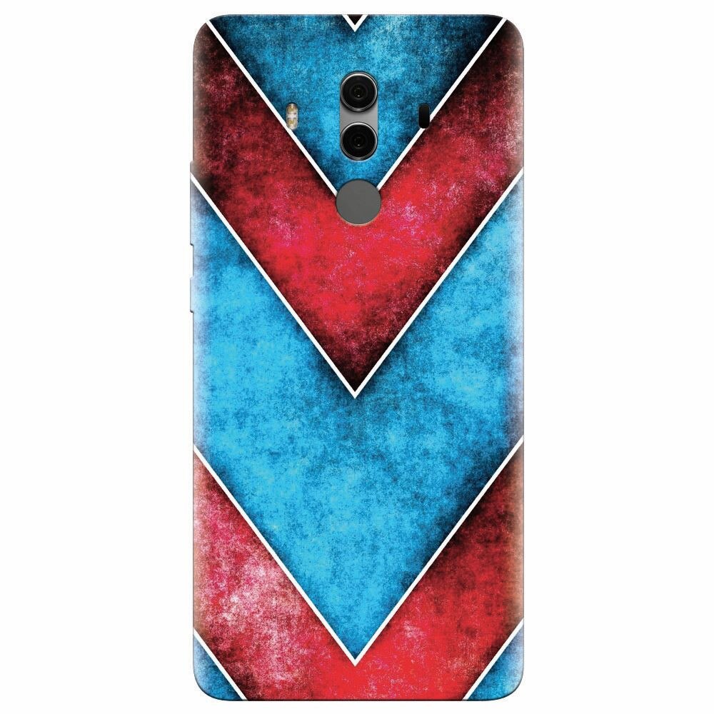 Husa silicon pentru Huawei Mate 10, Blue And Red Abstract