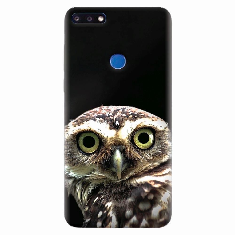 Husa silicon pentru Huawei Y7 Prime 2018, Owl In The Dark