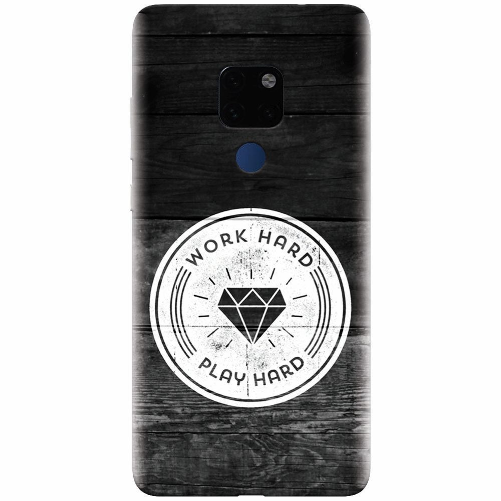 Husa silicon pentru Huawei Mate 20, Work Hard Play Hard