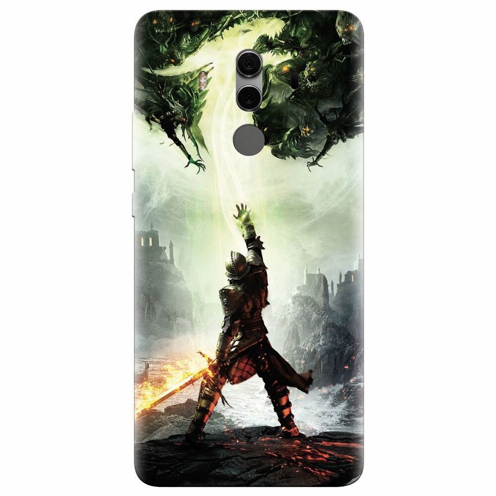 Husa silicon pentru Huawei Mate 10, Green Dragon