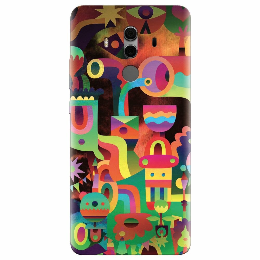 Husa silicon pentru Huawei Mate 10, Abstract Colorful Shapes