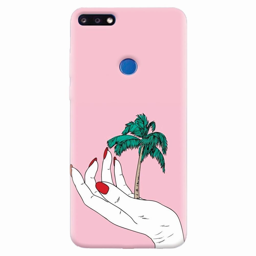 Husa silicon pentru Huawei Y7 Prime 2018, Palm Tree