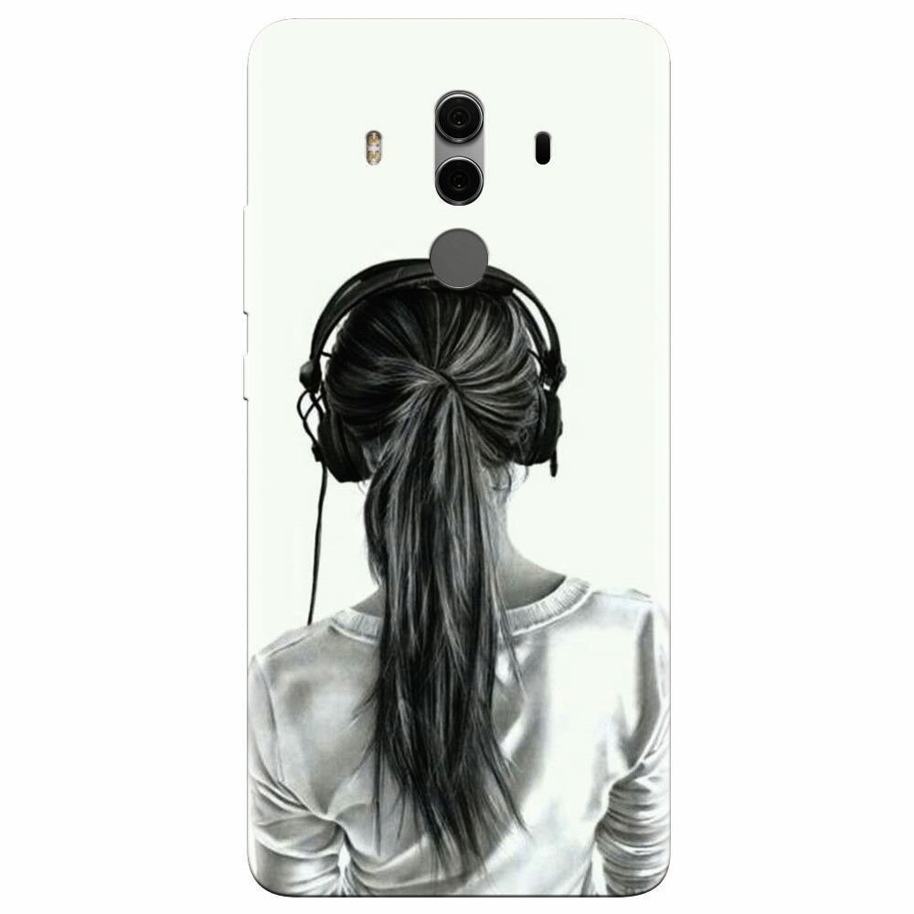 Husa silicon pentru Huawei Mate 10, Girl With Headphone