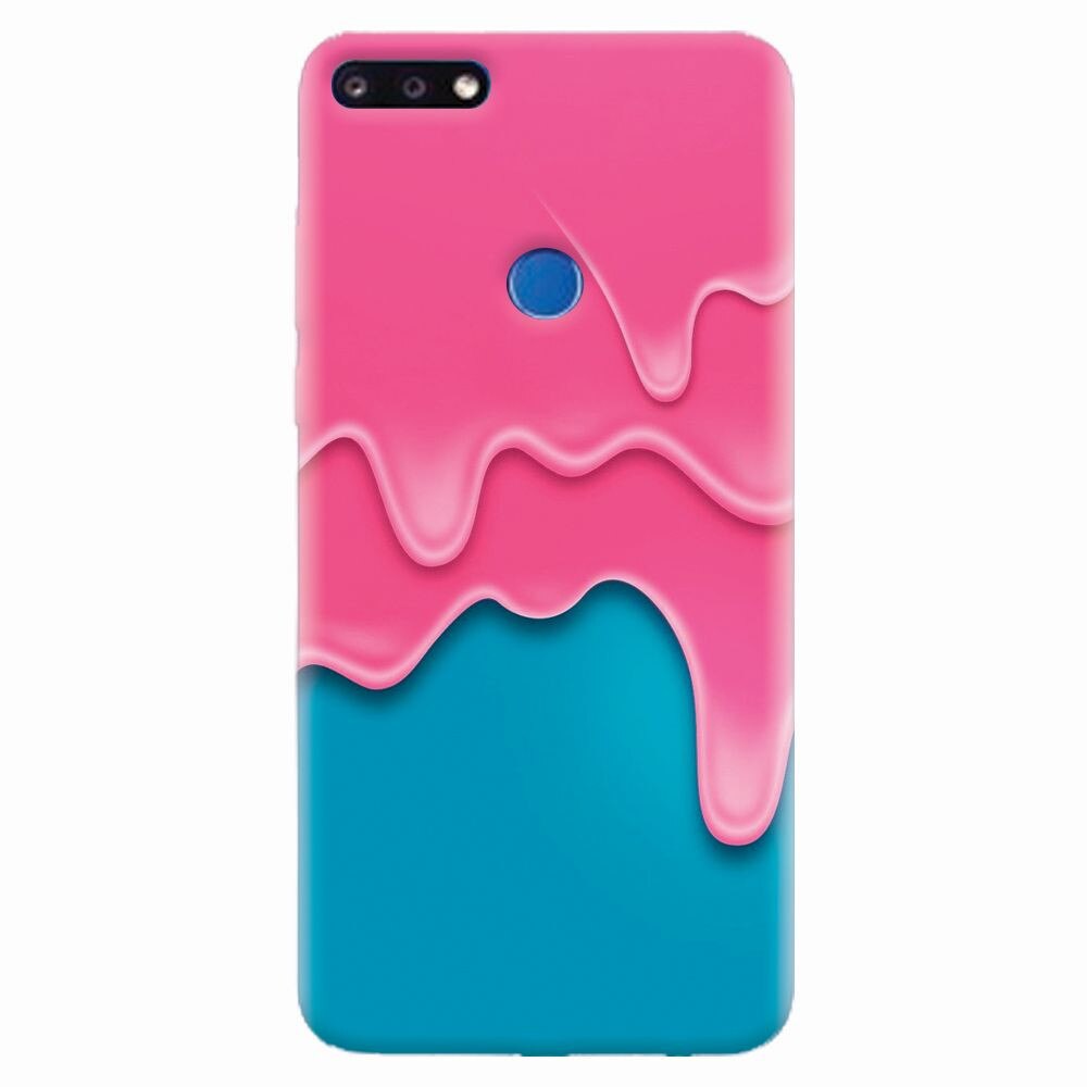 Husa silicon pentru Huawei Y7 Prime 2018, Pink Liquid Dripping