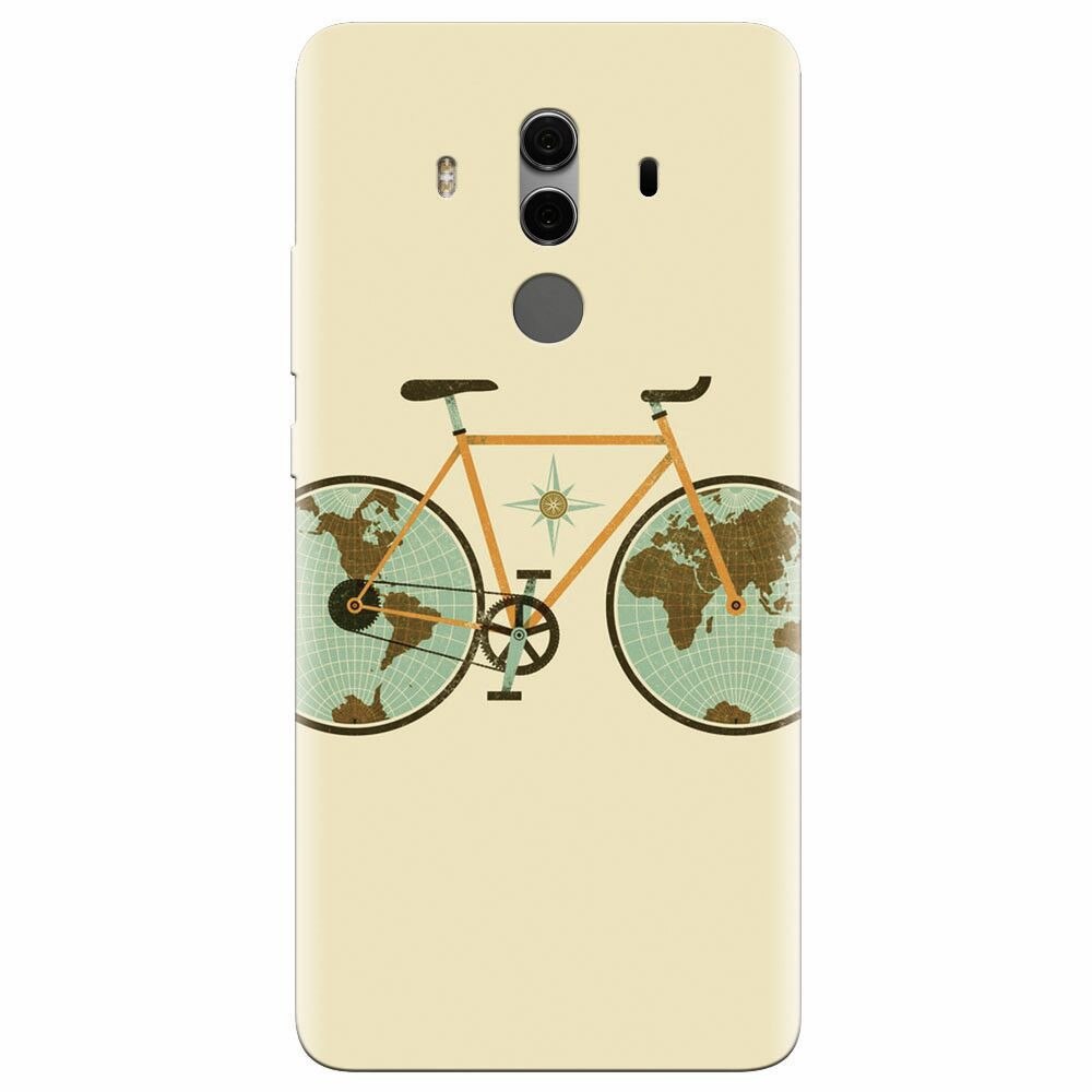 Husa silicon pentru Huawei Mate 10, Retro Bicycle Illustration