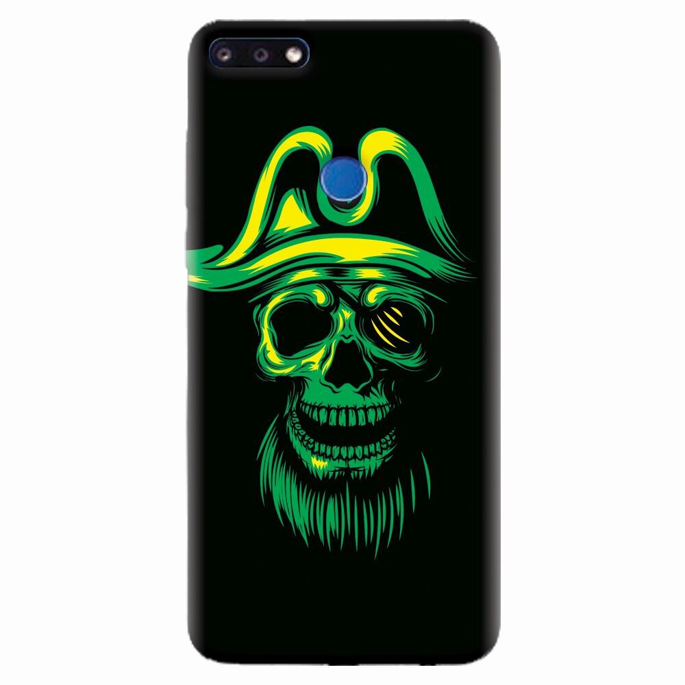 Husa silicon pentru Huawei Y7 Prime 2018, Pirate Skull