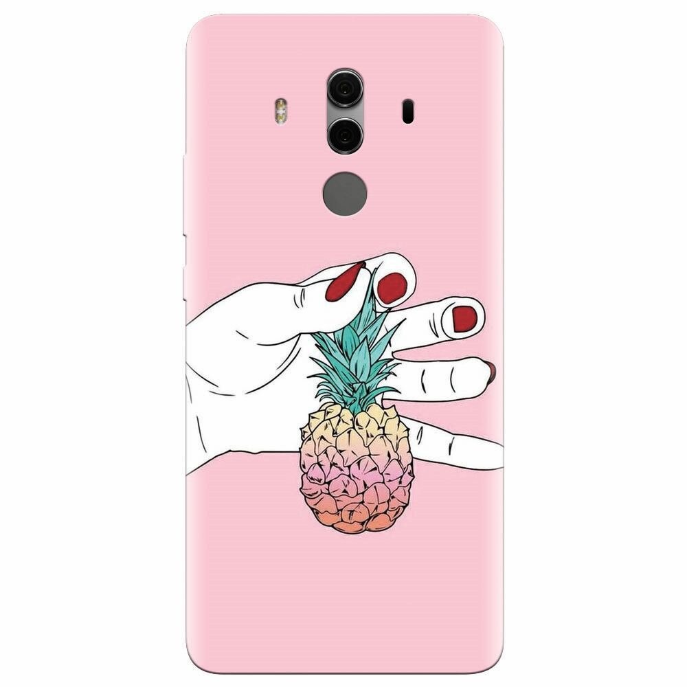 Husa silicon pentru Huawei Mate 10, Rainbow Pinepple