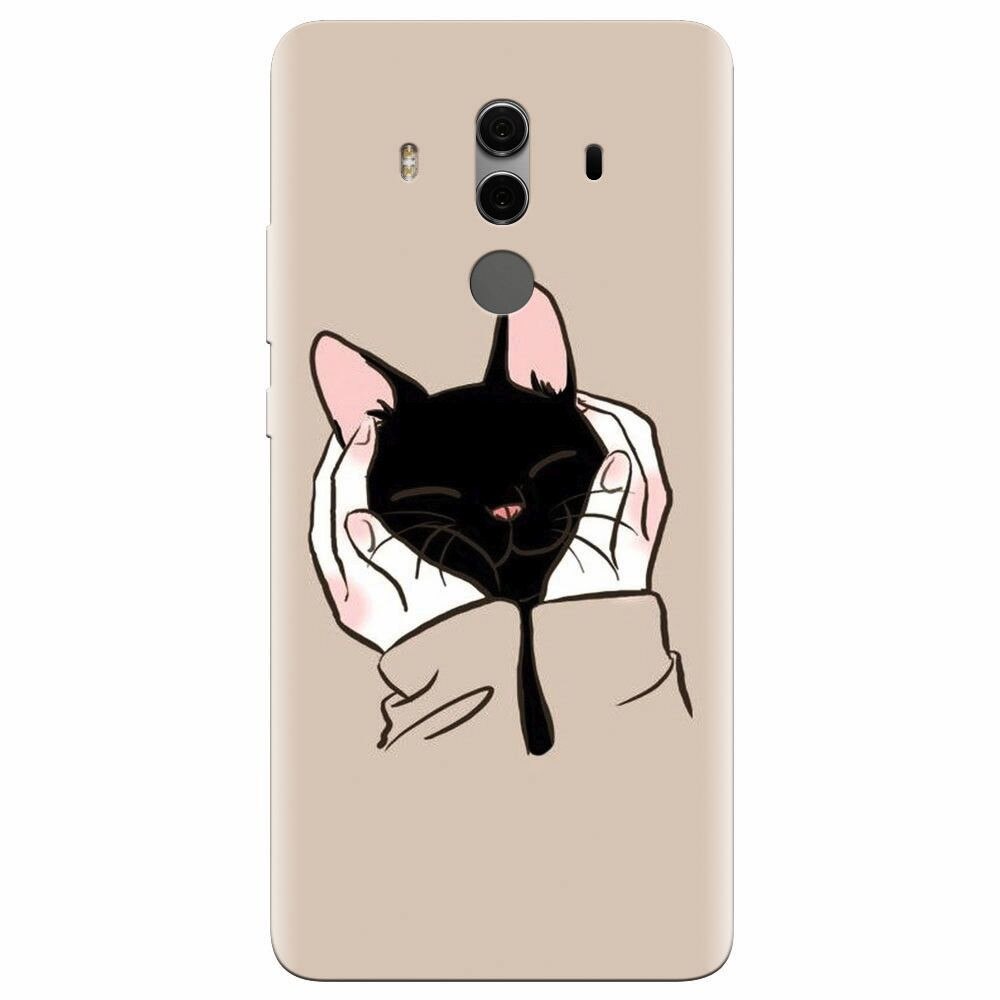 Husa silicon pentru Huawei Mate 10, Th Black Cat In Hands