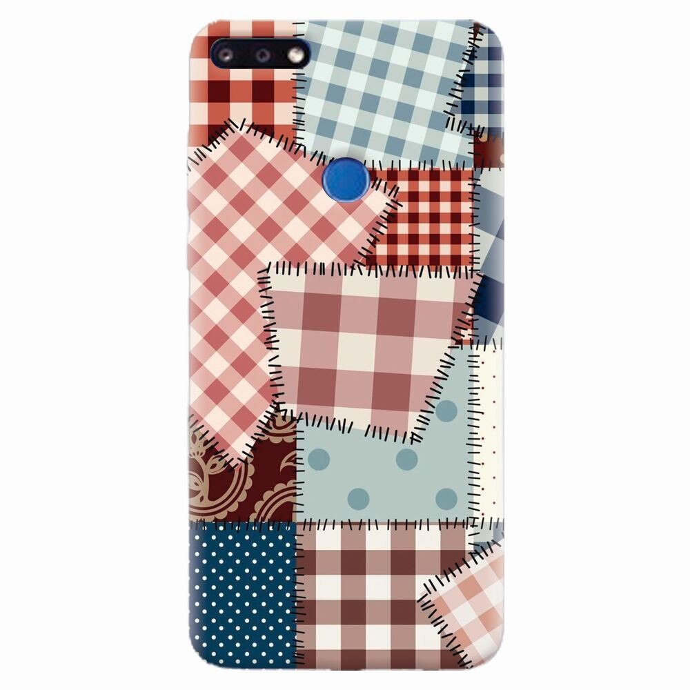 Husa silicon pentru Huawei Y7 Prime 2018, Patchwork Vector
