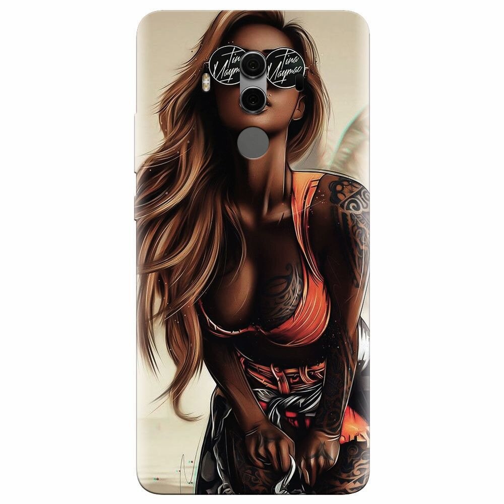Husa silicon pentru Huawei Mate 10, Tattoed Girl