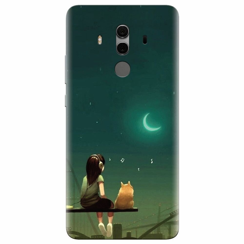 Husa silicon pentru Huawei Mate 10, Cat And Girl