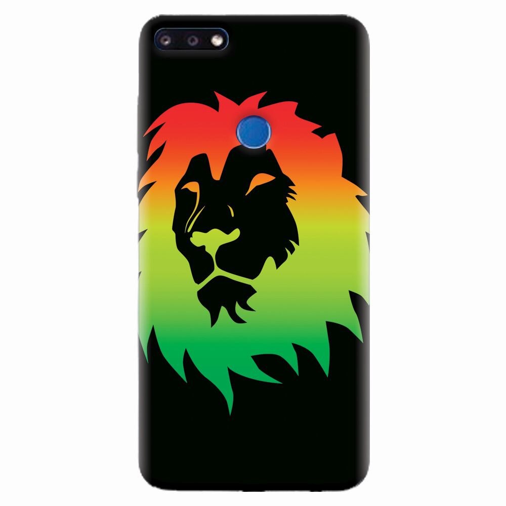 Husa silicon pentru Huawei Y7 Prime 2018, Rasta Color Lion