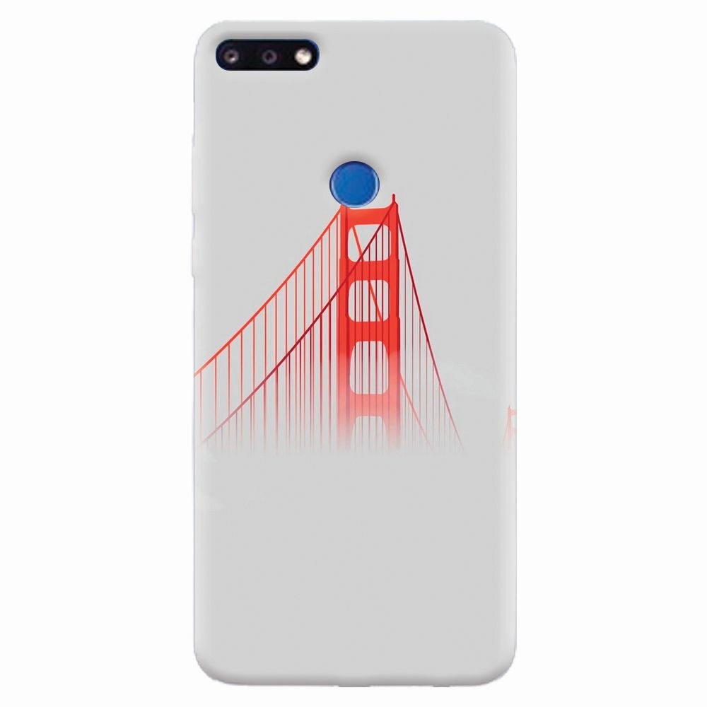 Husa silicon pentru Huawei Y7 Prime 2018, Red Bridge In Clouds