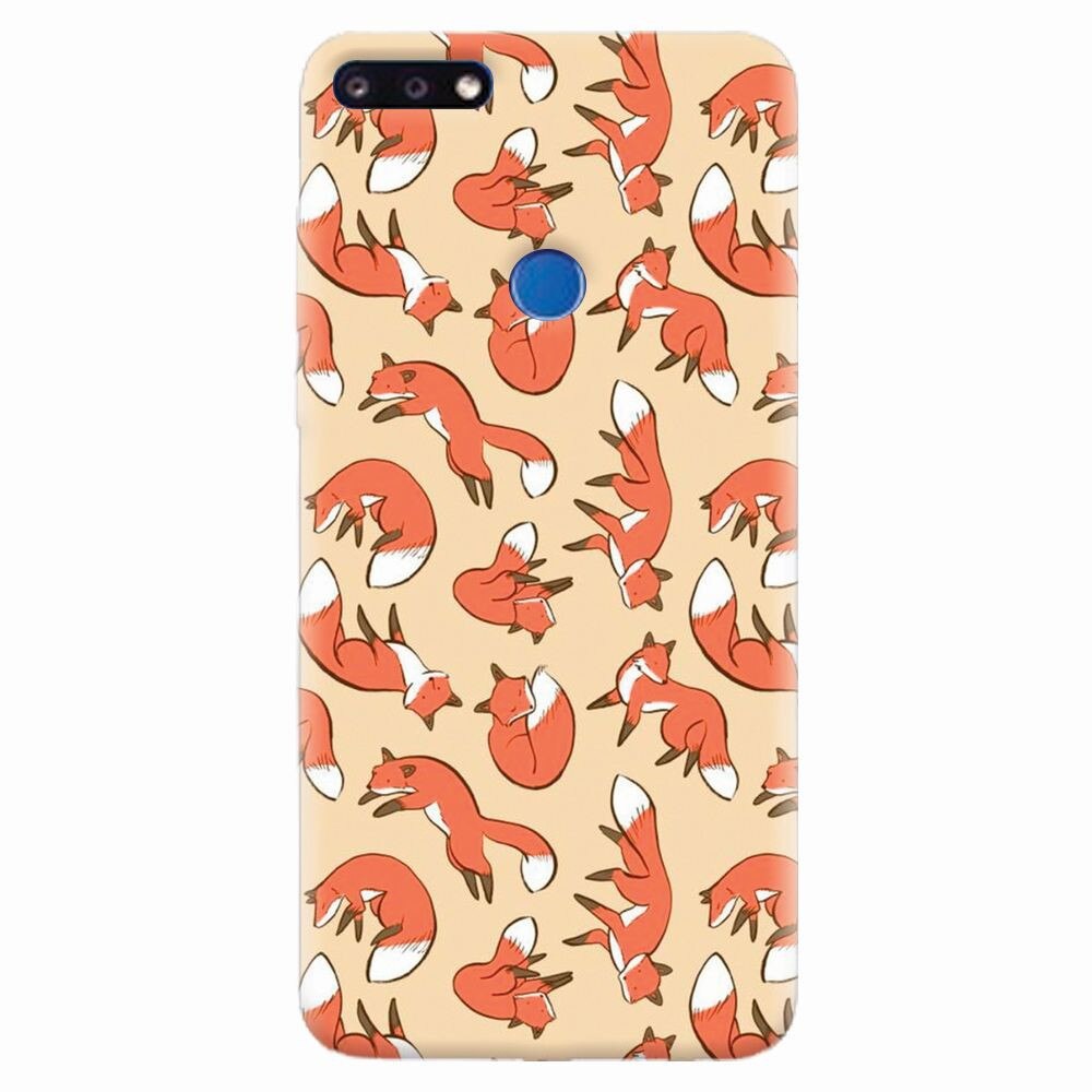 Husa silicon pentru Huawei Y7 Prime 2018, Red Foxes