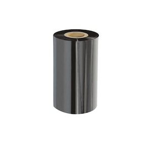 Ribon transfer termic wax ceara, negru, 90mm x 300m, ink out, tub 1 inch, pentru imprimare etichete hartie