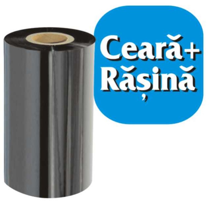 Ribon amestec ceara si rasina, 110mm x 300m, pentru imprimante de transfer termic, destinate imprimarii de etichete, ink out