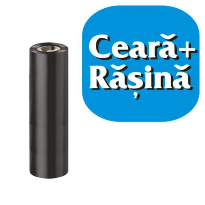 Ribon termic amestec ceara si rasina, 110mm x 74m, pentru imprimante de transfer termic, destinate imprimarii de etichete, ink out