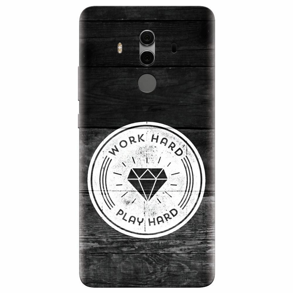 Husa silicon pentru Huawei Mate 10, Work Hard Play Hard