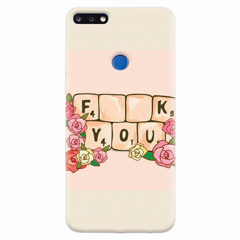 Husa silicon pentru Huawei Y7 Prime 2018, Scrabble