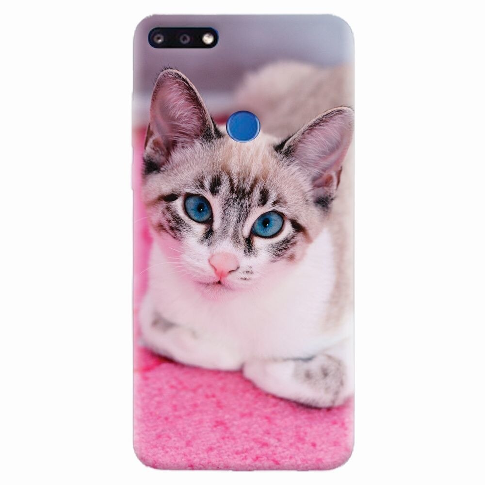 Husa silicon pentru Huawei Y7 Prime 2018, Siamese Kitty