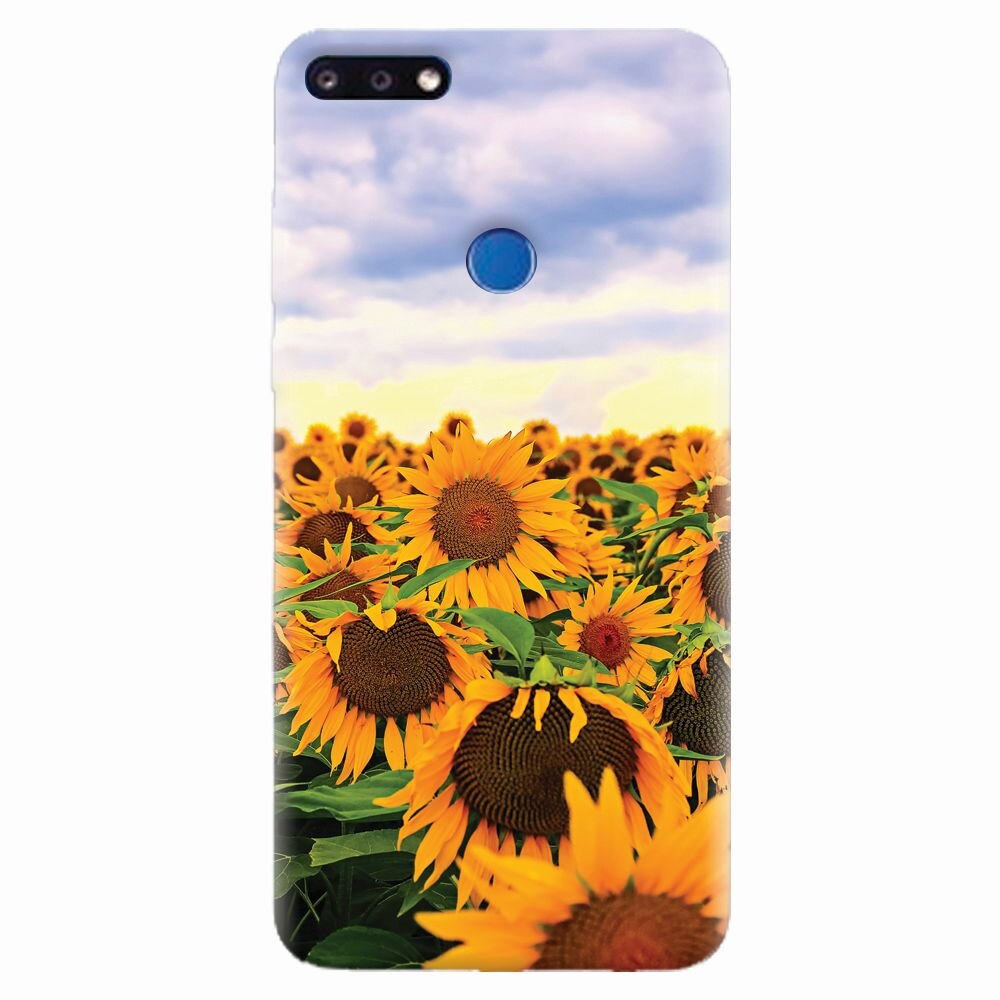 Husa silicon pentru Huawei Y7 Prime 2018, Sunflowers