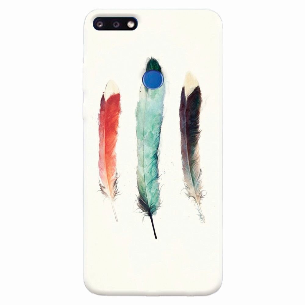 Husa silicon pentru Huawei Y7 Prime 2018, Three Feathers