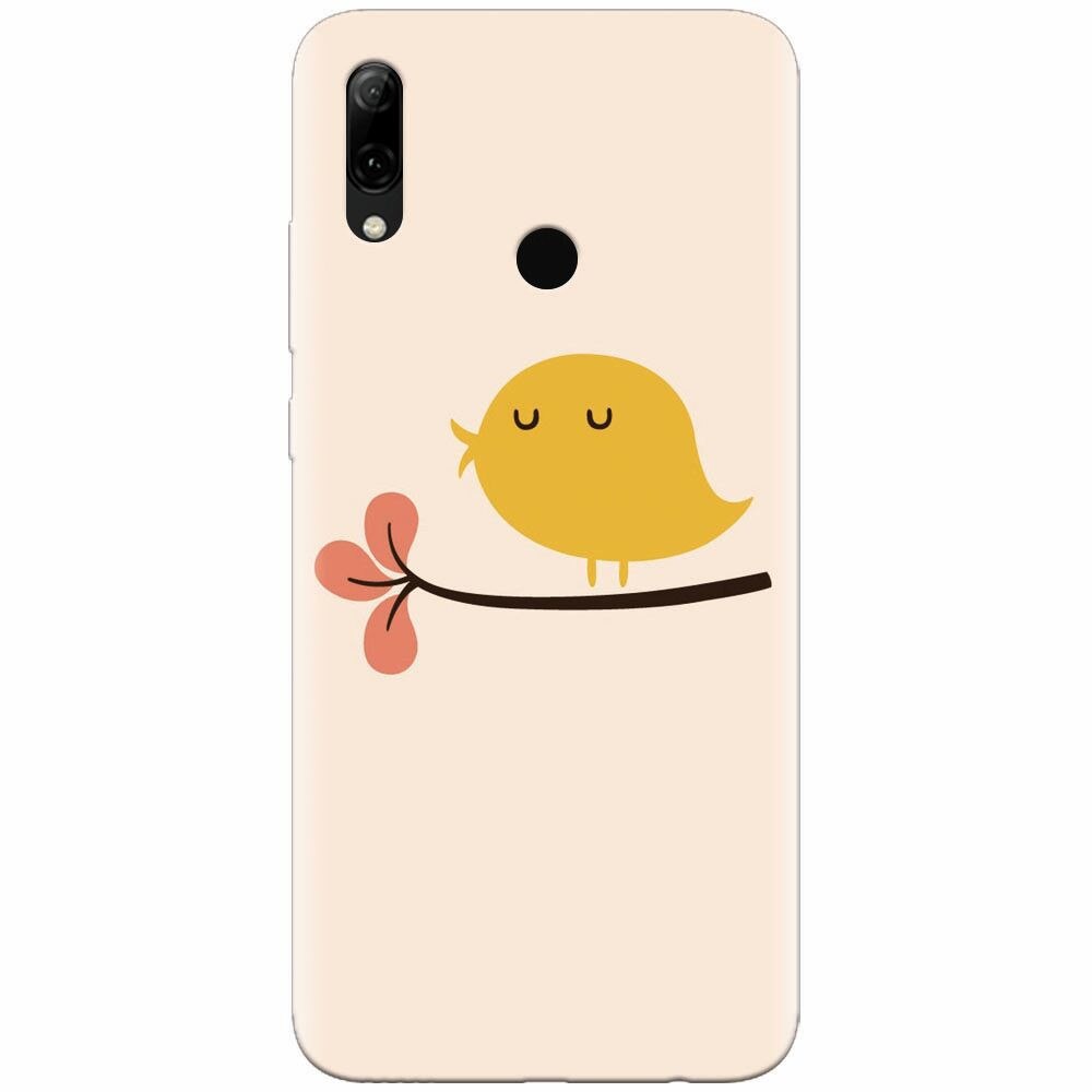 Husa silicon pentru Huawei P Smart 2019, Flat Minimal Cute Bird Illustration