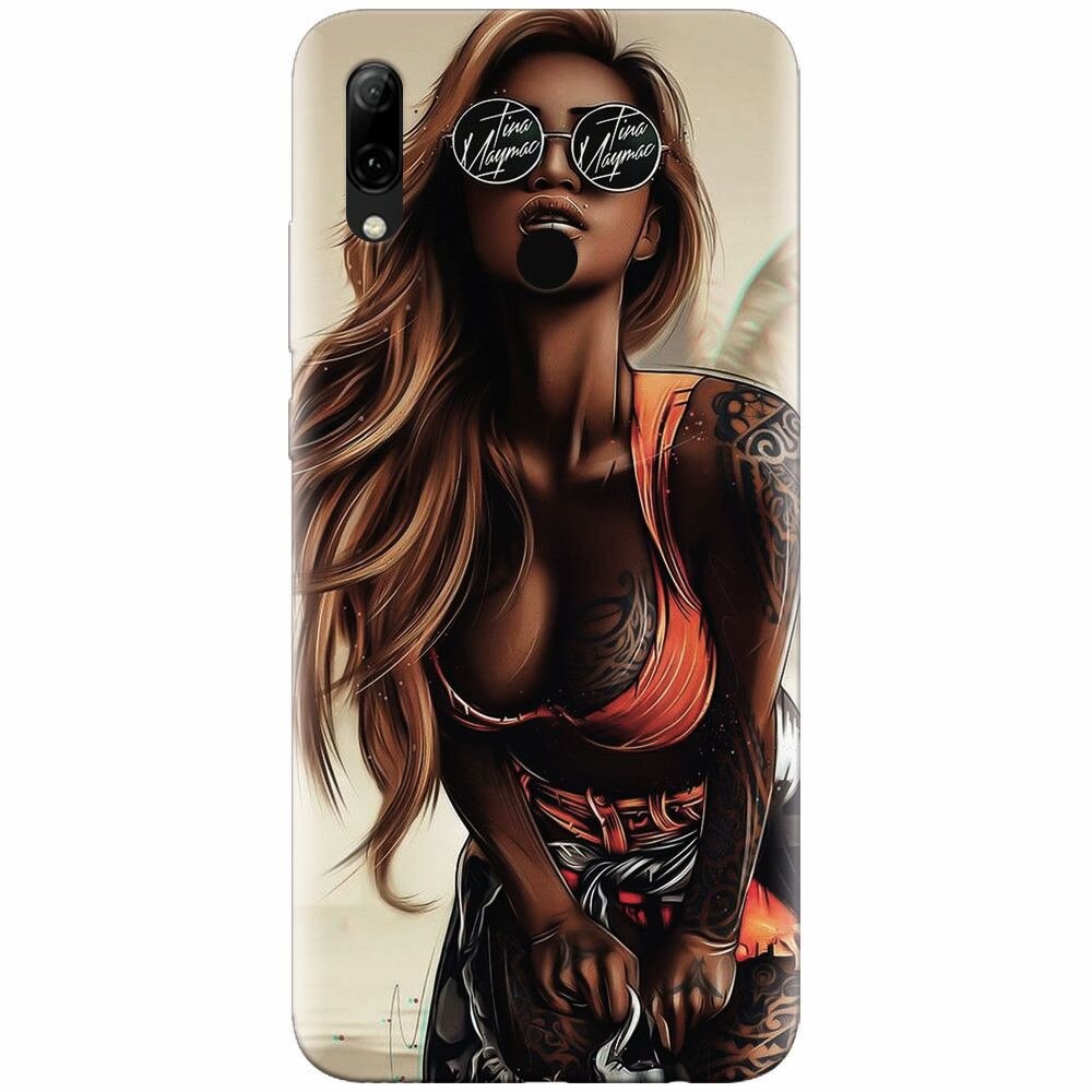 Husa silicon pentru Huawei P Smart 2019, Tattoed Girl