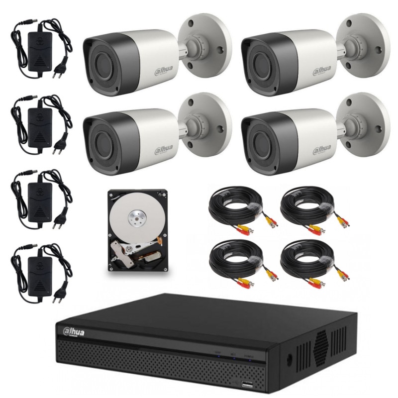Kit supraveghere video Dahua Complet HD sistem Plug&Play cu HDD 1 TB inclus
