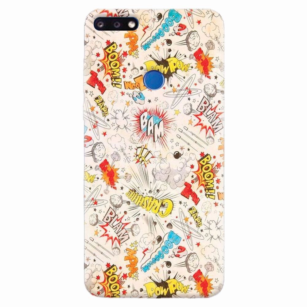 Husa silicon pentru Huawei Y7 Prime 2018, Vintage Comic