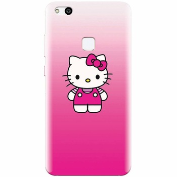 Husa silicon pentru Huawei P10 Lite, Cute Pink Catty Husa silicon pentru Huawei P10 Lite, Cute Pink Catty