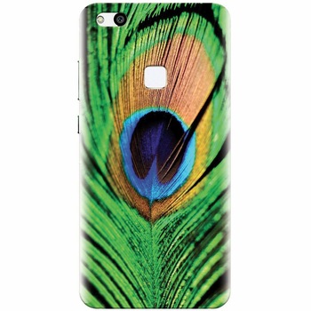 Husa silicon pentru Huawei P10 Lite, Peacock Feather Green Blue Husa silicon pentru Huawei P10 Lite, Peacock Feather Green Blue
