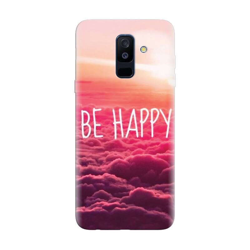 Husa silicon pentru Samsung Galaxy J8 Plus 2018, Be Happy Puffy Clouds