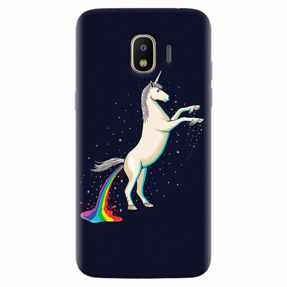 Husa silicon pentru Samsung Galaxy J4 2018, Unicorn Shitting Rainbows