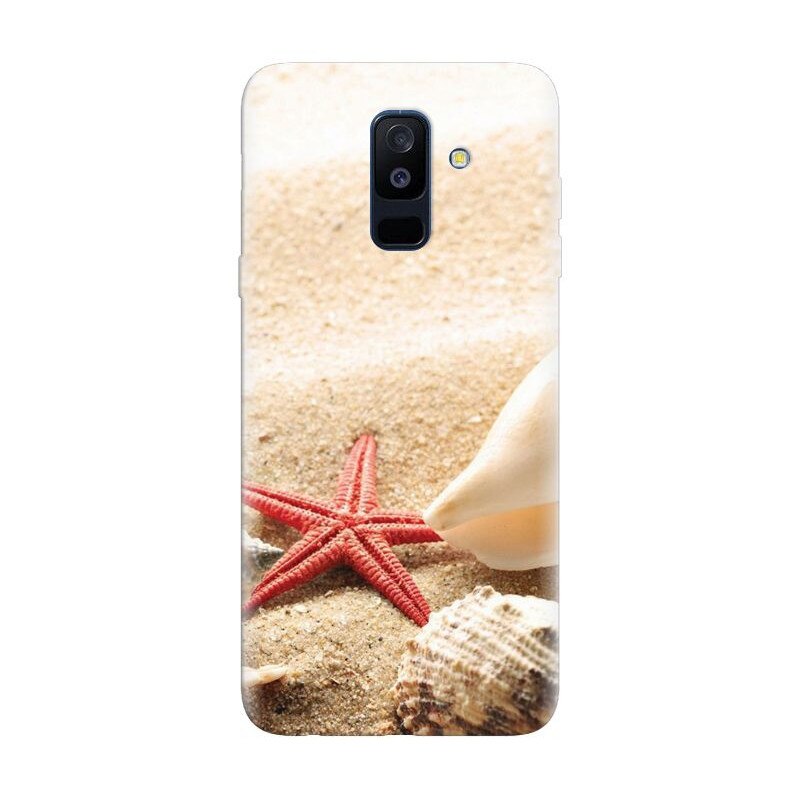 Husa silicon pentru Samsung Galaxy A6 Plus 2018, Beach Shells And Starfish