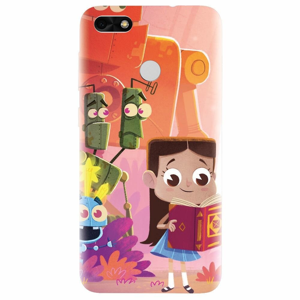 Husa silicon pentru Huawei Y6 Pro 2017, Children Kids Robots Illustration Colorful K