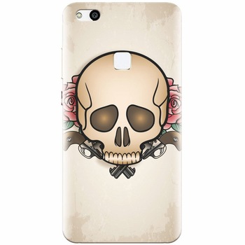 Husa silicon pentru Huawei P10 Lite, Skulls And Roses Husa silicon pentru Huawei P10 Lite, Skulls And Roses