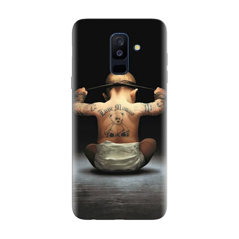 Husa silicon pentru Samsung Galaxy J8 2018, Body Builder Cute Baby Tattoo